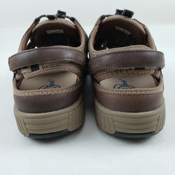 Orthofeet 593 Alpine Leather Sandal Mens 13 EE Wide Brown Orthotic Adjustable - Picture 9 of 12